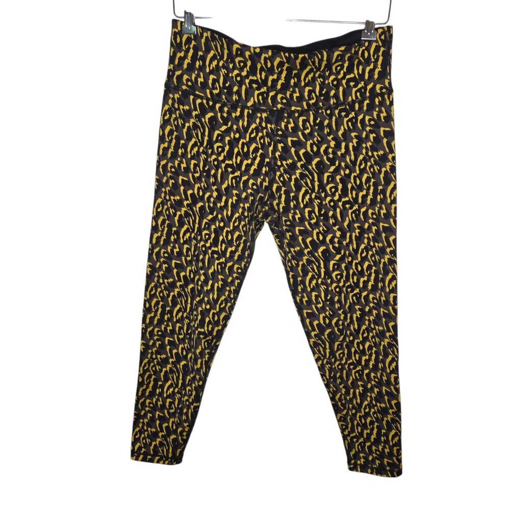 Sweaty Betty Power 7/8 Workout Leggings Yellow Leopard Print Large